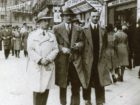 Na ulicy we Lwowie - od lewej Zdzisław Baran, NN, Adam Dygdała - 1938 lub 1939 r.